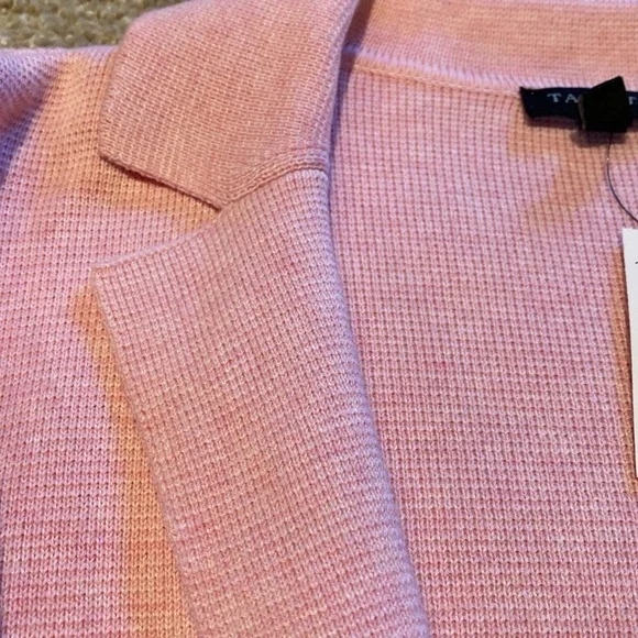 Talbots Knit Jacket Blazer Cotton Blend Single Button Blazer Shell Pink Size SP - Picture 7 of 11